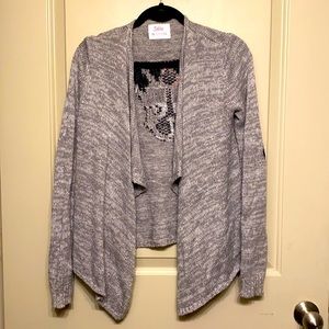 Justice gray cardigan size 14 youth